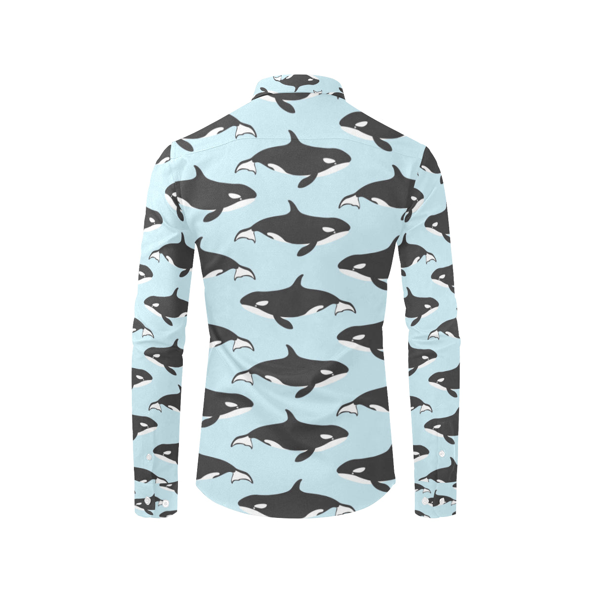 Killer Whale Pattern Print Design 01 Men's Long Sleeve Shirt