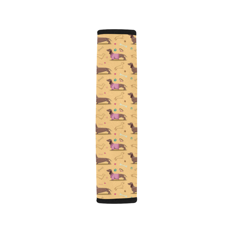 Dachshund Pattern Print Design 07 Car Seat Belt Cover