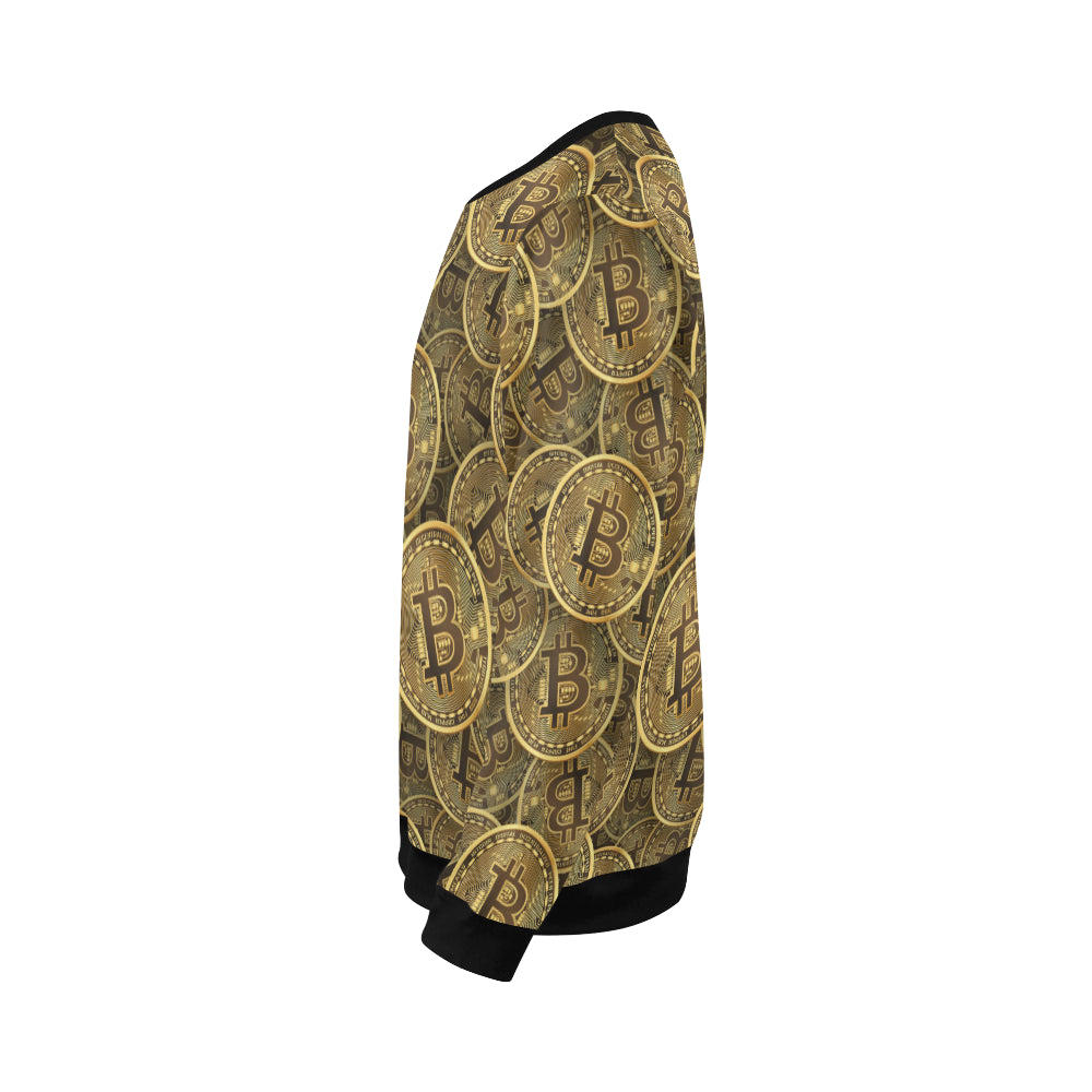 Bitcoin Pattern Print Design DO01 Men Long Sleeve Sweatshirt