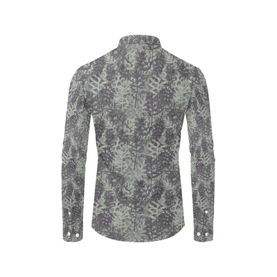 Camouflage Fern Pattern Print Design 05 Men's Long Sleeve Shirt