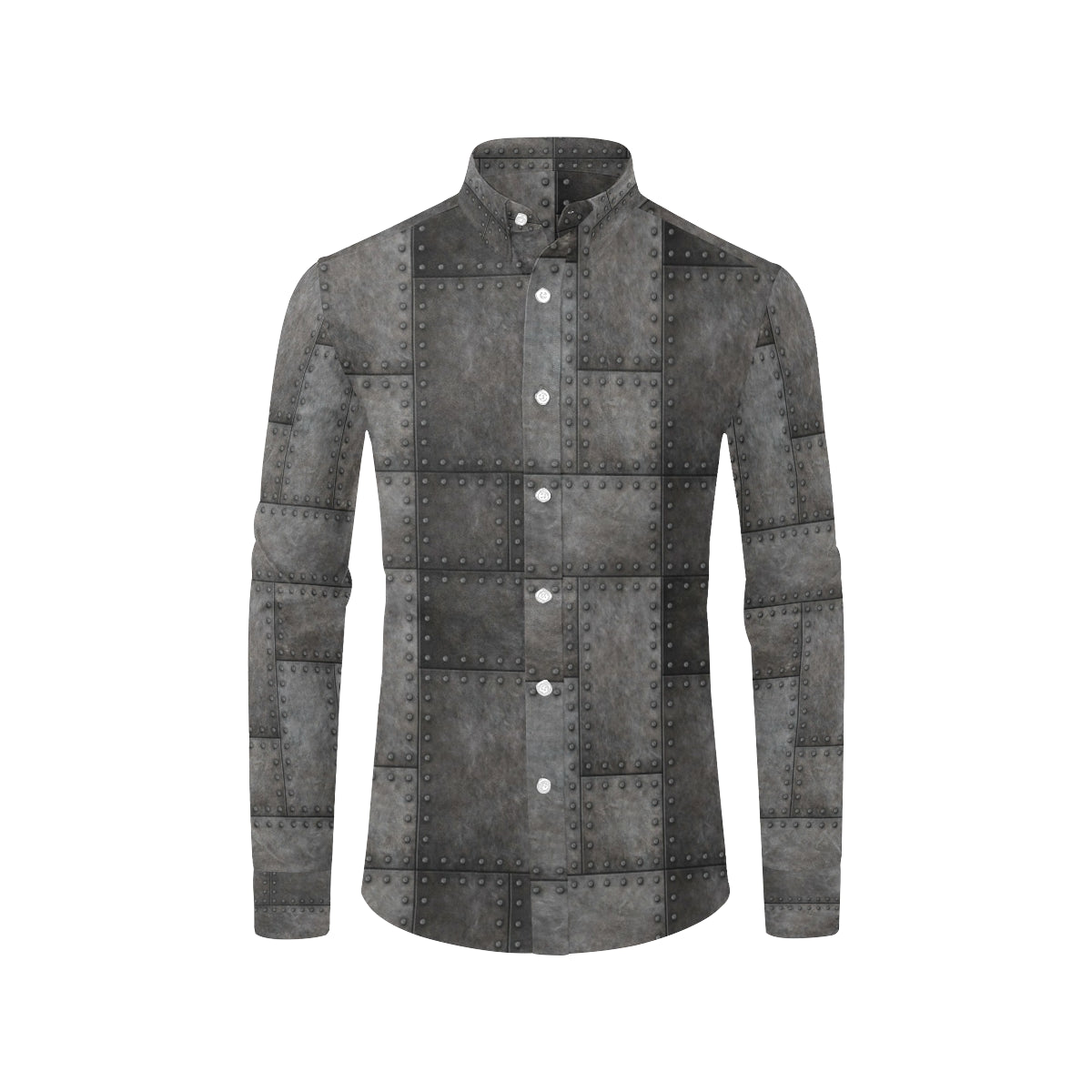 Armor Pattern Print Design 02 Men's Long Sleeve Shirt