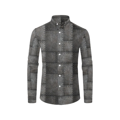 Armor Pattern Print Design 02 Men's Long Sleeve Shirt