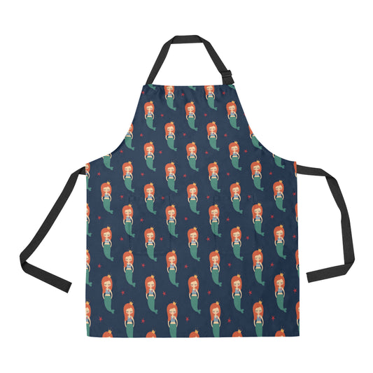 Mermaid Girl Pattern Print Design 01 Apron with Pocket