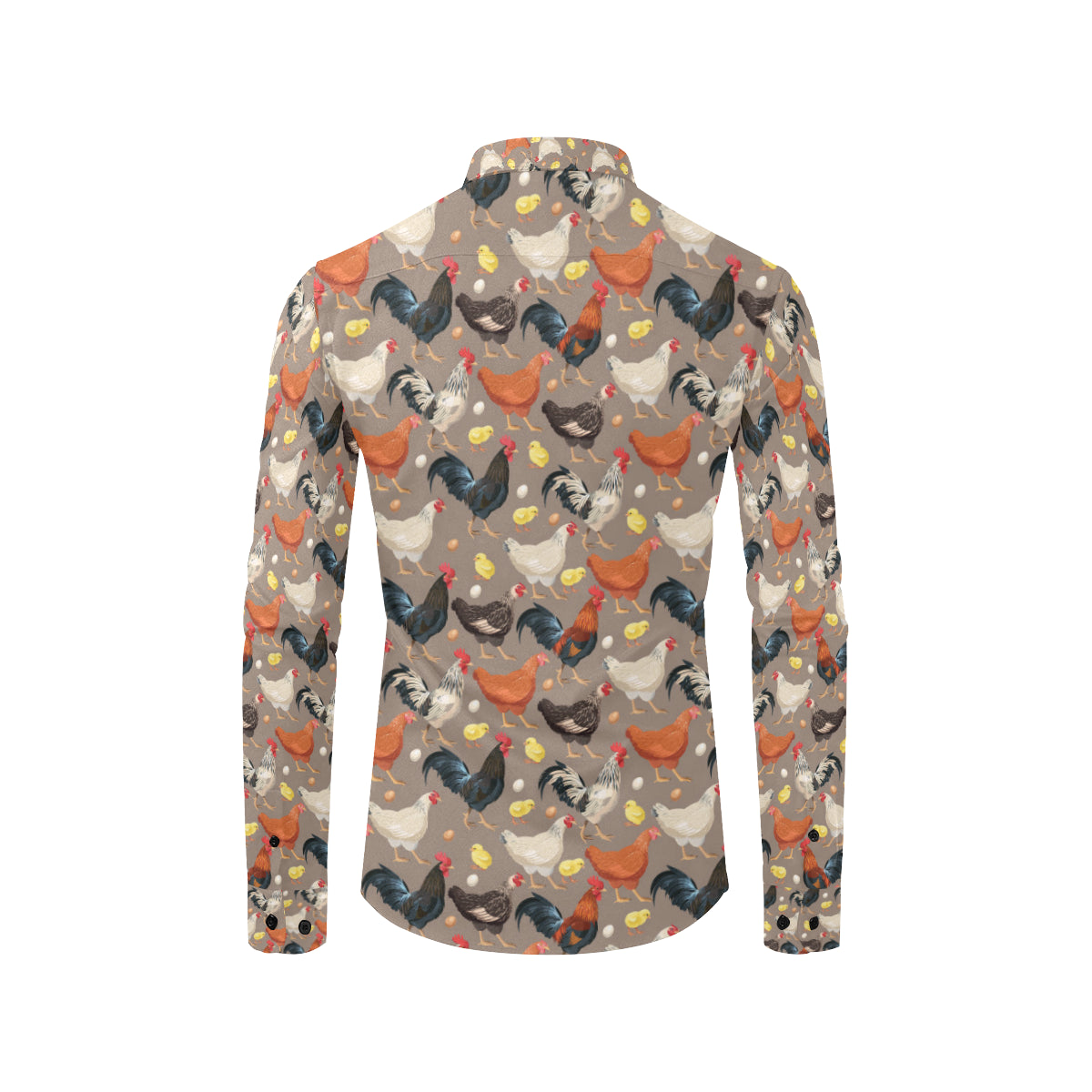 Chicken Evolution Pattern Men's Long Sleeve Shirt