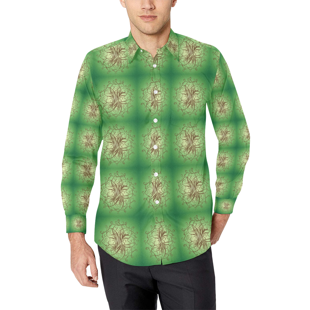 Celtic Pattern Print Design 05 Men's Long Sleeve Shirt