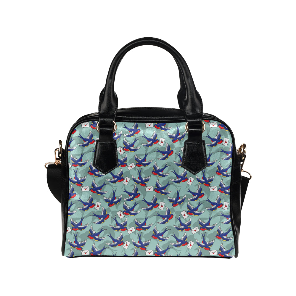 Swallow Bird Pattern Print Design 02 Shoulder Handbag