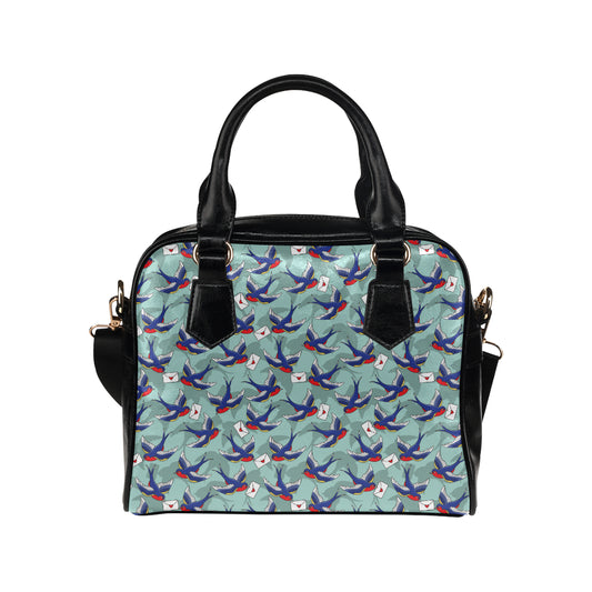 Swallow Bird Pattern Print Design 02 Shoulder Handbag