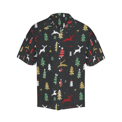 Christmas Tree Deer Style Pattern Print Design 03 Men's Hawaiian Shirt