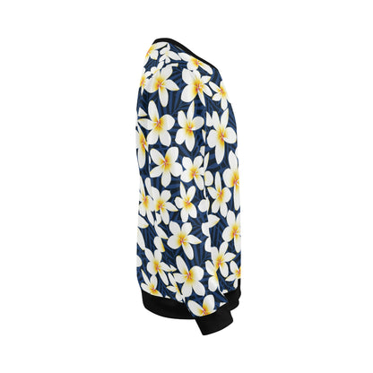 Plumeria Pattern Print Design PM026 Men Long Sleeve Sweatshirt