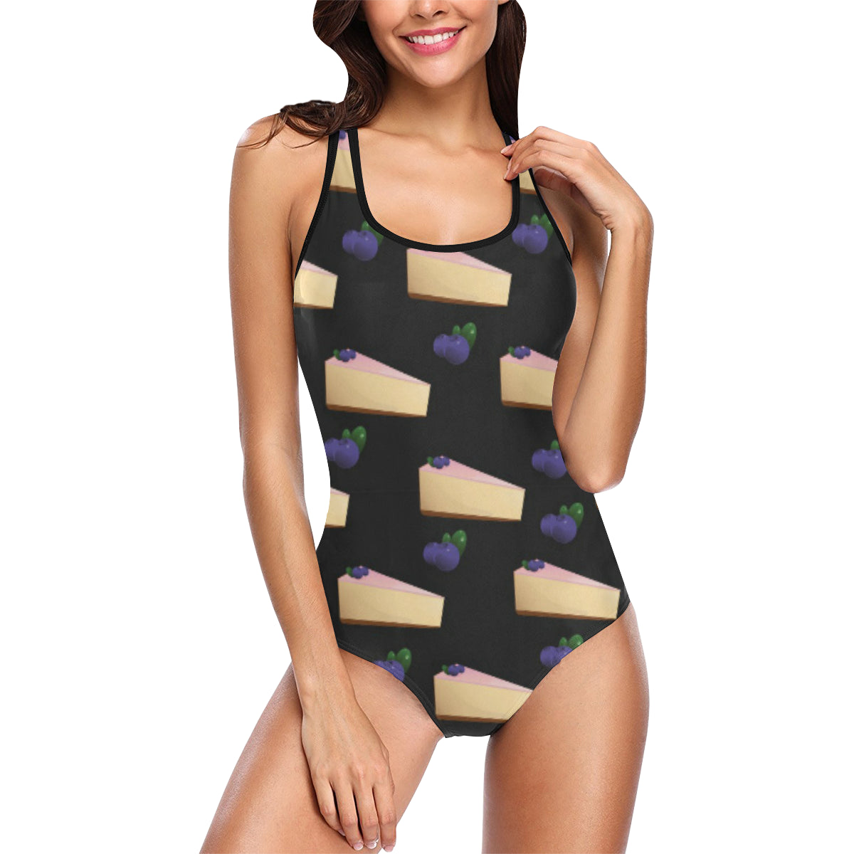 Cheesecake blueberry Pattern Print Design CK01 Women Swimsuit