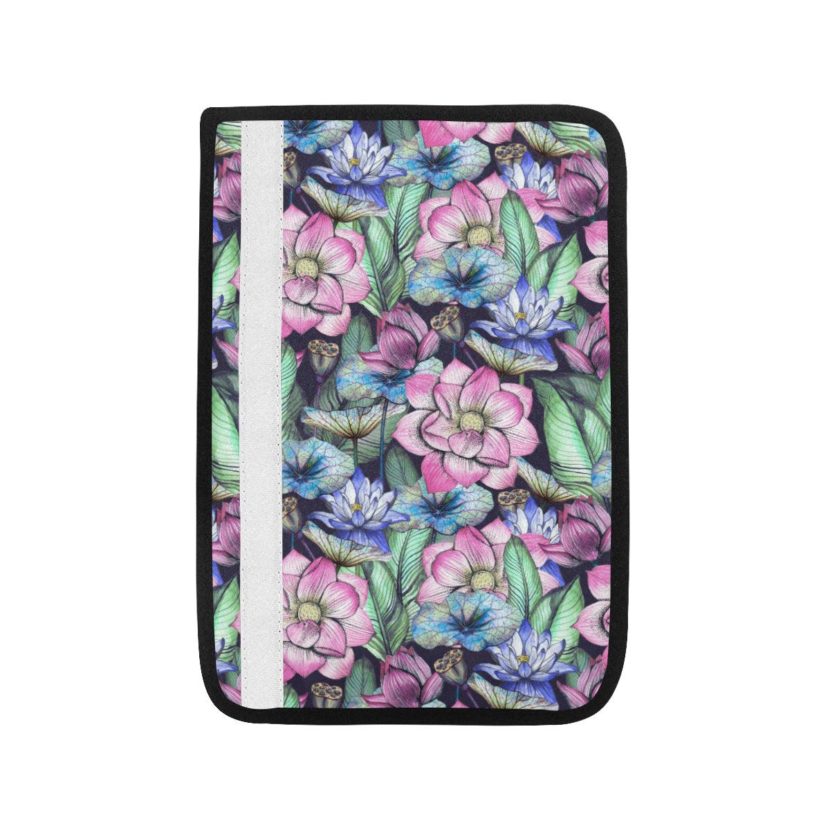 Water Lily Pattern Print Design WL07 Car Seat Belt Cover