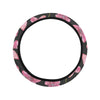 Apple blossom Pattern Print Design AB03 Steering Wheel Cover with Elastic Edge