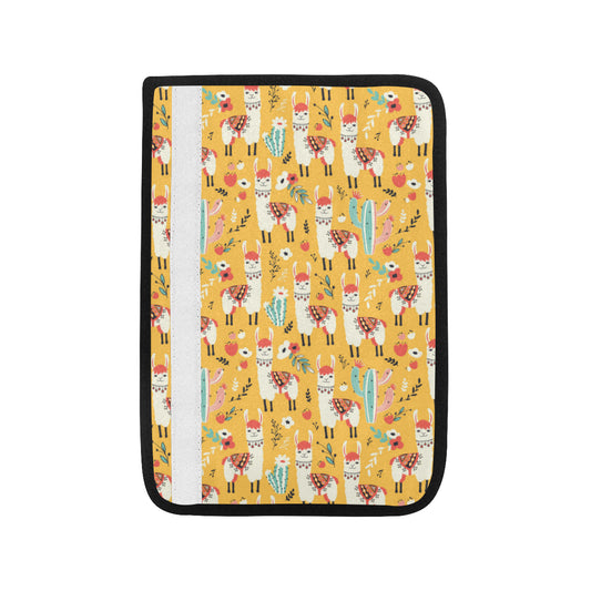 Llama Cute Themed Print Car Seat Belt Cover