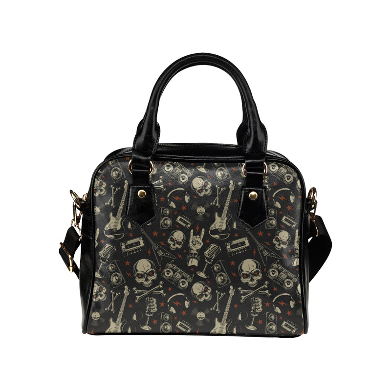 Rock and Roll Skull Pattern Print Design A03 Shoulder Handbag