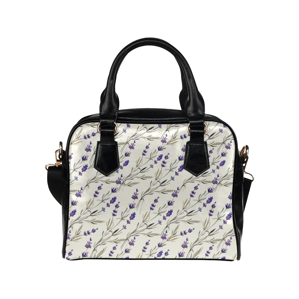 Lavender Pattern Print Design 01 Shoulder Handbag