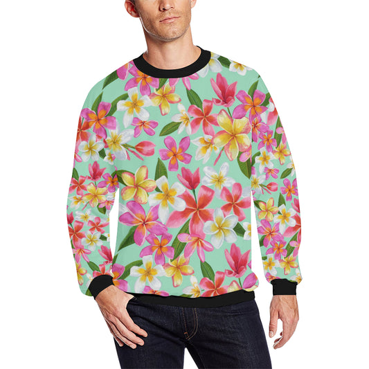 Plumeria Pattern Print Design PM014 Men Long Sleeve Sweatshirt