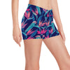 Tropical Flower Pattern Print Design TF024 Yoga Shorts