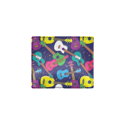 Ukulele Pattern Print Design 02 Men's ID Card Wallet