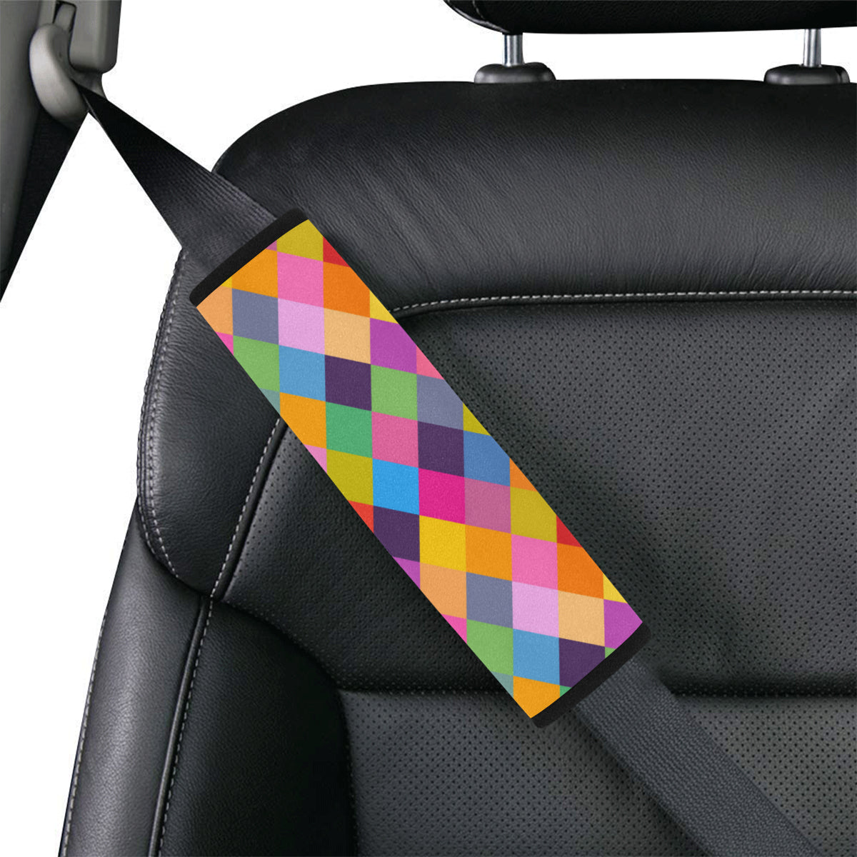 Harlequin Pattern Print Design 02 Car Seat Belt Cover