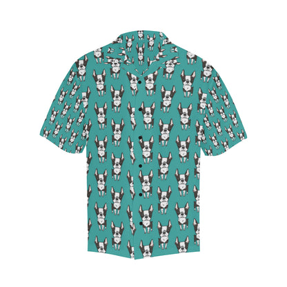Boston Terrier Pattern Print Design 04 Men's Hawaiian Shirt