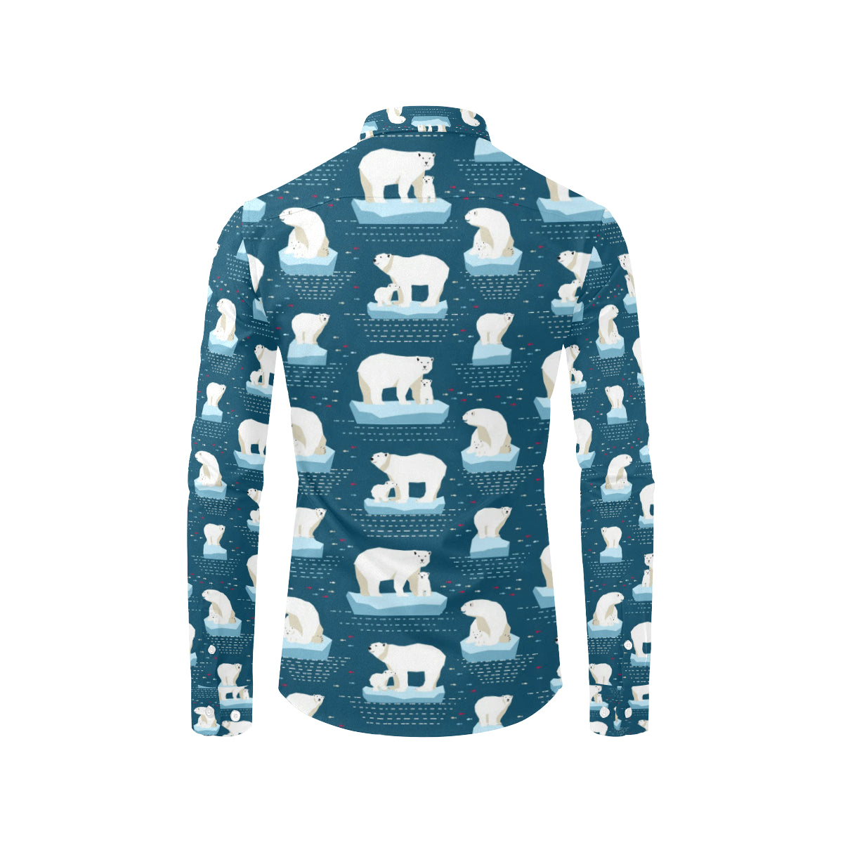 Polar Bear Pattern Print Design PB02 Men's Long Sleeve Shirt