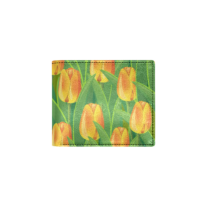 Tulip Orange Pattern Print Design TP07 Men's ID Card Wallet