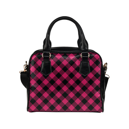 Buffalo check Pink Pattern Print Design 01 Shoulder Handbag
