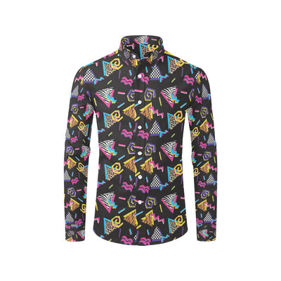 80s Pattern Print Design 3 Men's Long Sleeve Shirt