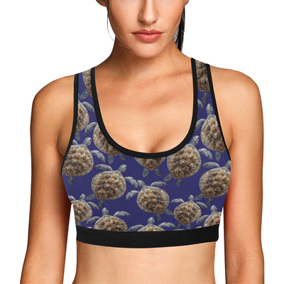 Sea Turtle Pattern Print Design T05 Sports Bra