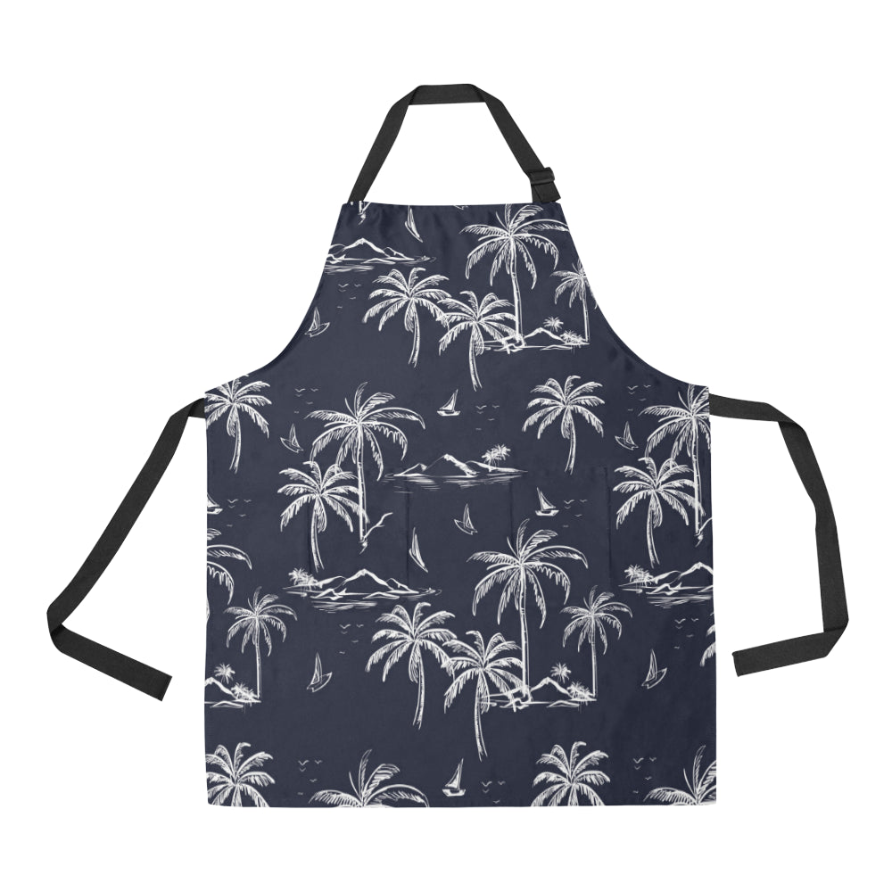 Pacific island Pattern Print Design A02 Apron with Pocket