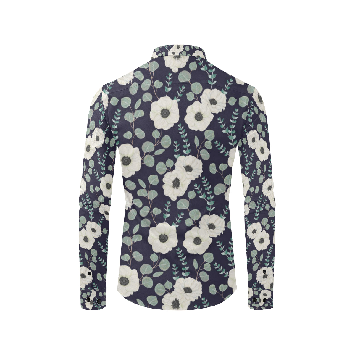 Anemone Pattern Print Design AM01 Men's Long Sleeve Shirt