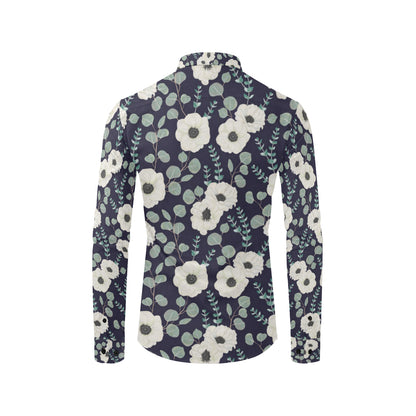 Anemone Pattern Print Design AM01 Men's Long Sleeve Shirt