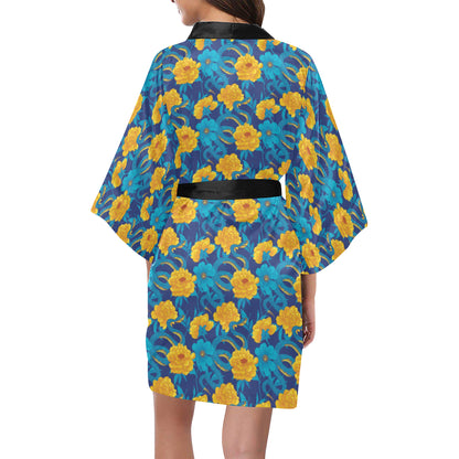 Boa Pattern Print Design 01 Women's Short Kimono