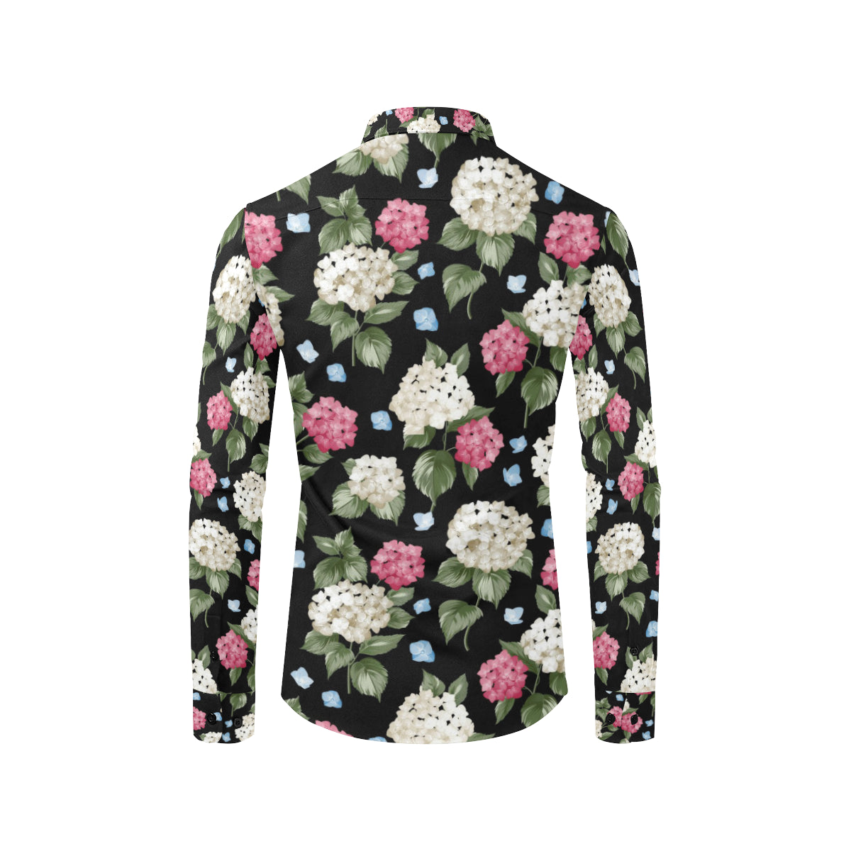 Hydrangea Pattern Print Design HD09 Men's Long Sleeve Shirt