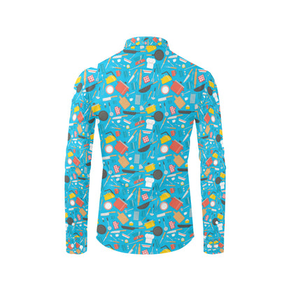 Cooking Kitchen Tools Pattern Print Design 03 Men's Long Sleeve Shirt
