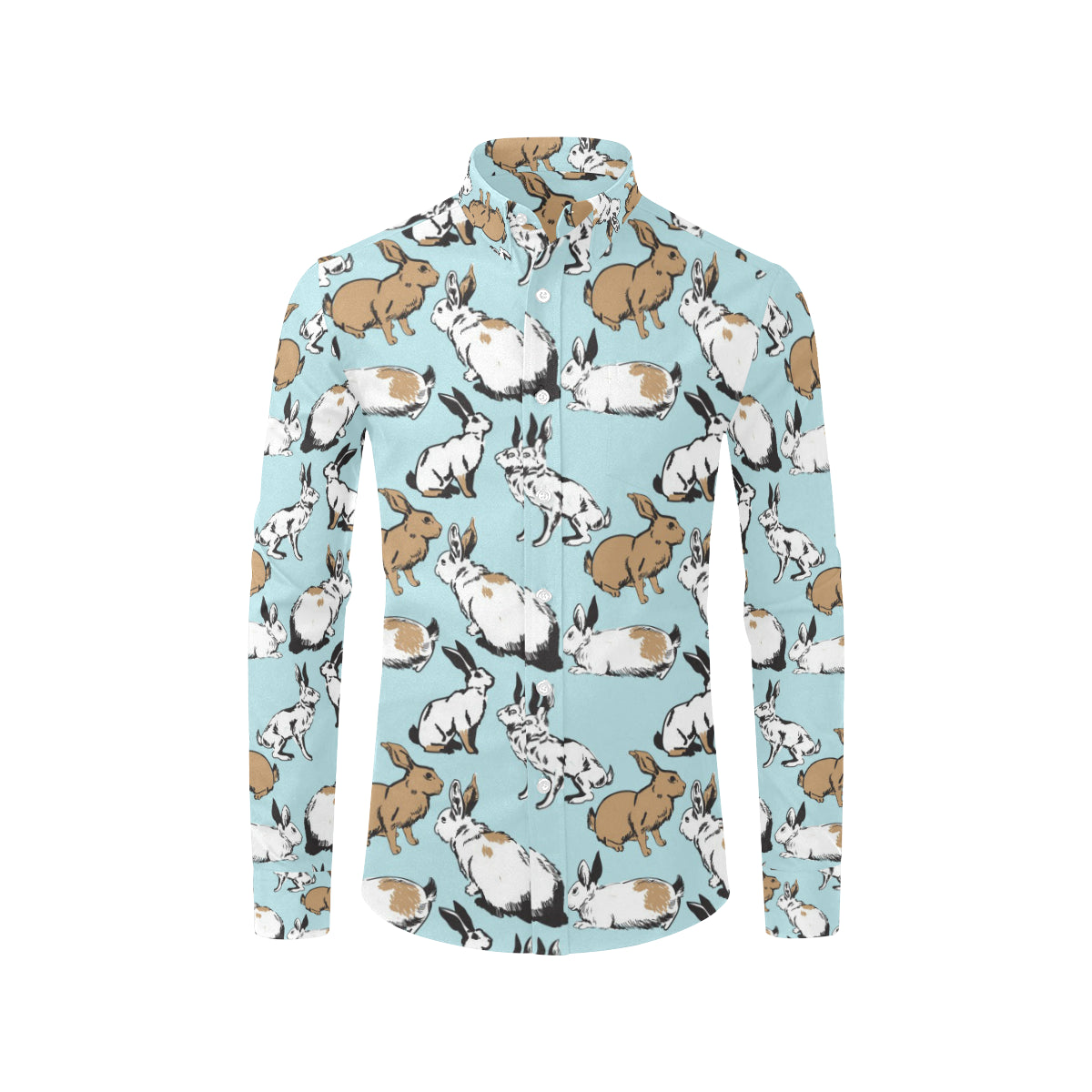 Rabbit Pattern Print Design RB018 Men's Long Sleeve Shirt