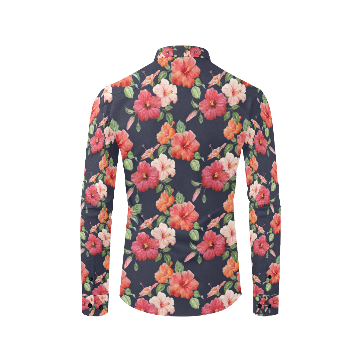 Tropical Flower Pattern Print Design TF020 Men's Long Sleeve Shirt