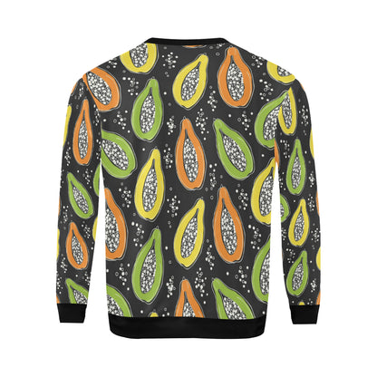 Papaya Pattern Print Design PP05 Men Long Sleeve Sweatshirt