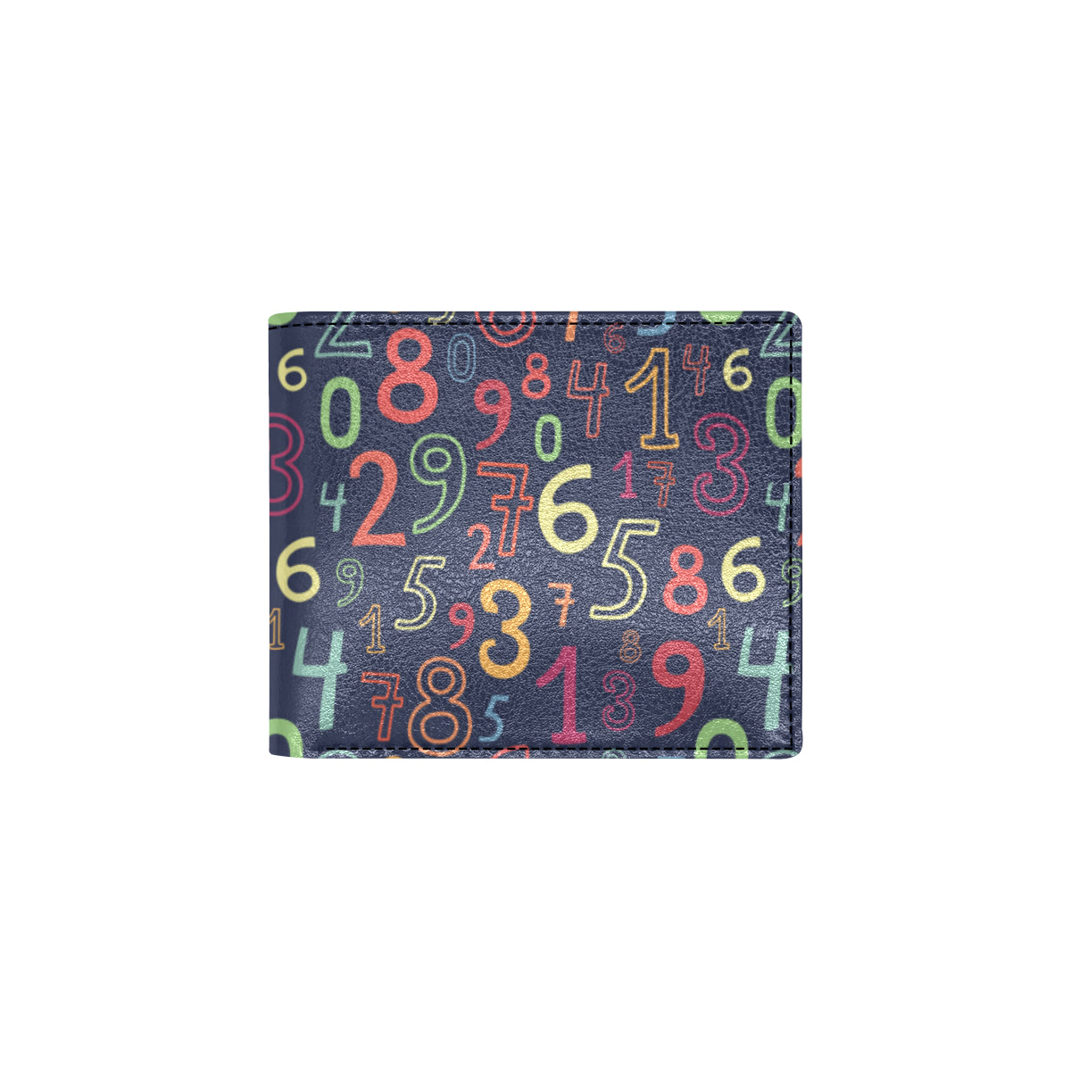 Number Pattern Print Design A01 Men's ID Card Wallet