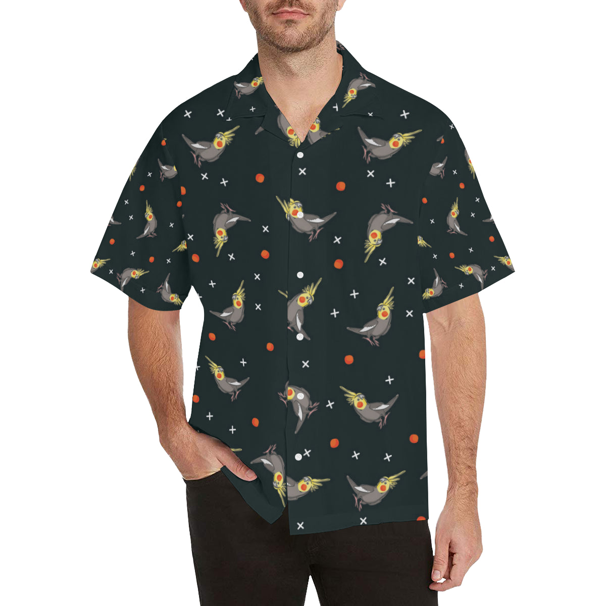 Cockatiel Pattern Print Design 02 Men's Hawaiian Shirt