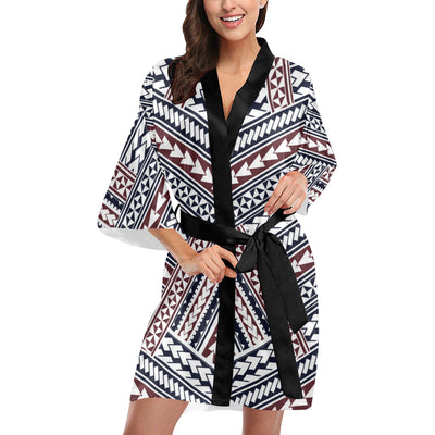 Polynesian Tribal line Women's Short Kimono