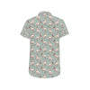 Bull Terrier Cute Print Pattern Men's Short Sleeve Button Up Shirt