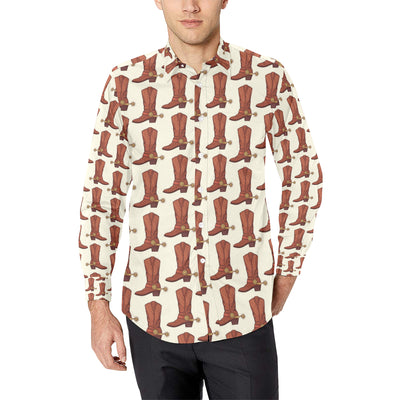 Cowboy Pattern Print Design 06 Men's Long Sleeve Shirt