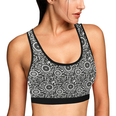 Bicycle Tools Pattern Print Design 02 Sports Bra