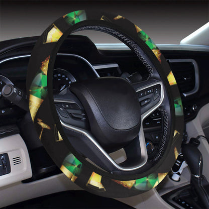 Champagne Pattern Print Design 02 Steering Wheel Cover with Elastic Edge