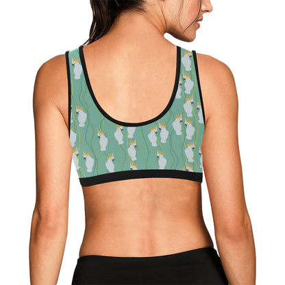 Cockatoo Pattern Print Design 01 Sports Bra