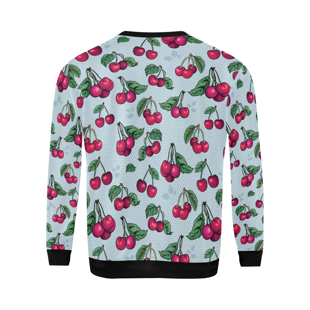 Cherry Pattern Print Design CH01 Men Long Sleeve Sweatshirt