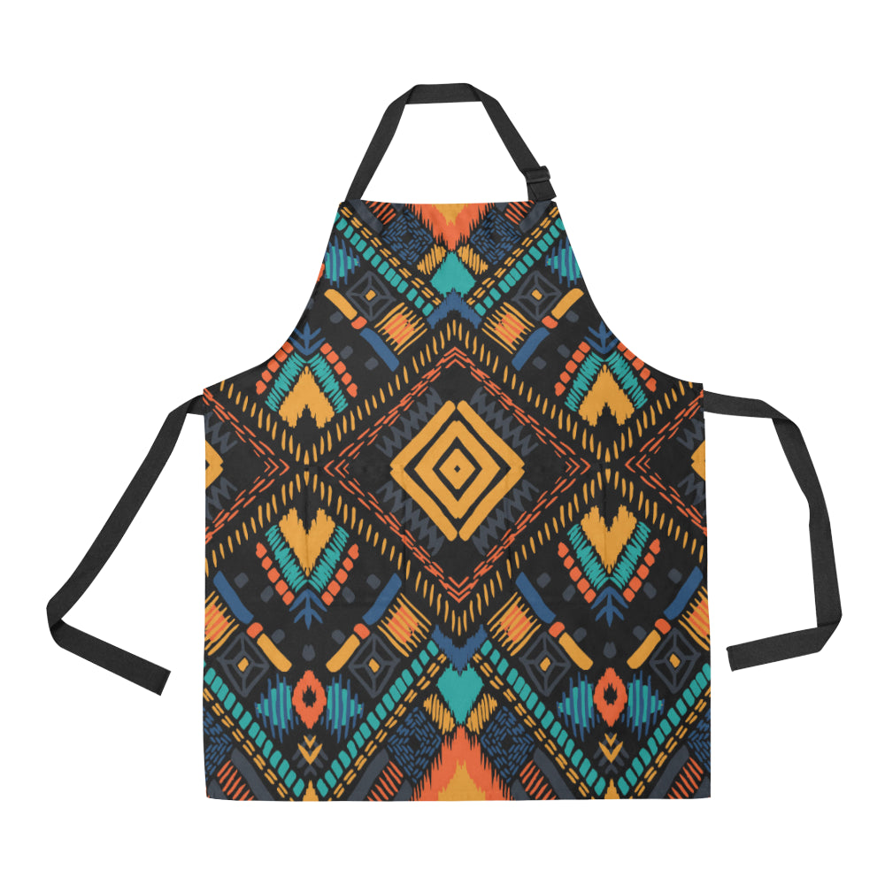 Kente Pattern Print Design 05 Apron with Pocket