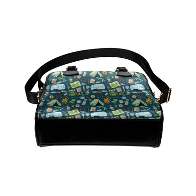 Camping Pattern Print Design 02 Shoulder Handbag