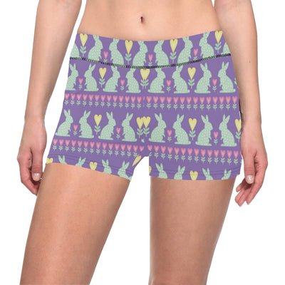 Rabbit Pattern Print Design RB01 Yoga Shorts